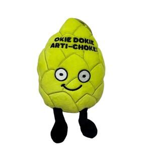 PUNCHKINS *NEW* Artichoke Okie-dokie Arti-choke! Plush Green Black Smile